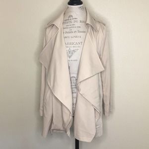 Kaii Size Large Tan Open Front Draped Cardigan